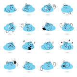 Fototapeta  - Cloud Character Mascot Set