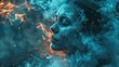 Woman Emerging from a Mystical Blue Smoke