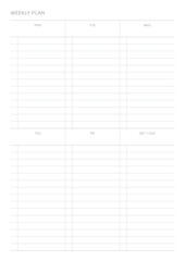 Poster - A weekly plan design template in a modern, simple, and minimalist style. Note, scheduler, diary, calendar, planner document template illustration.