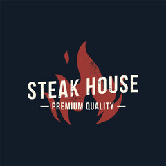 Wall Mural - Retro vintage steak house Logo Design. Logo for business, restaurant, label, badge. With quality meat.