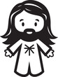 Eternal Radiance Cartoon Jesus Vector Saviors Love Cute Black Jesus Icon