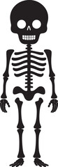 Whimsical Skeletal Pose Cute Icon Radiant Skeleton Charm Black Logo