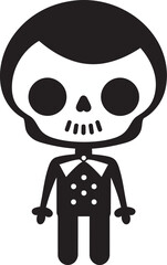 Lovable Skeletal Mascot Full Body Vector Cartoon Skeleton Friend Cute Vector Icon