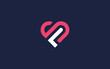letter sl with love logo icon design vector design template inspiration