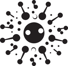 Whimsical Viral Embrace Cute Vector Friendly Microbe Mate Black Logo Icon