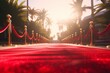 © Alexandr - Red event carpet, gold rope barrier at the festival.