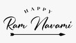 © Pobitro - Happy Ram Navami lettering indian hindu festival vector illustration.