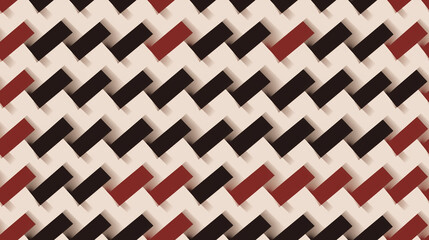 Wall Mural - Scottish Lowlands Houndstooth woven seamless pattern black red and white background