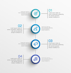 Wall Mural - business infographic design template with 4 options, steps or processes. can be used for workflow la