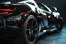 An Image Of A Black Sports Car In A Black Background
