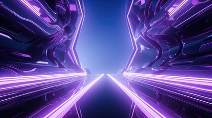 Wall Mural - A Futuristic purple background for banner. Generative AI.