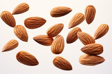 flying almond isolated white background