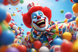 Fun clown - 3D Illustration