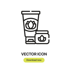 Leinwandbilder - Moisturizer icon vector. Linear-style sign for mobile concept and web design. Moisturizer symbol illustration. Pixel vector graphics - Vector.