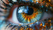 Macro shot of beautiful female eye with iris. Macro shot of human eye.  