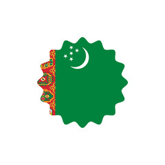 Wall Mural - Turkmenistan flag png label badge