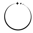 Circular frame with Star icon.Five star circle round frame.Circle with star