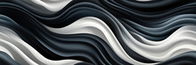 Wavy Abstract Pattern Texture With Black And White Waves Lines On Monochrome Background