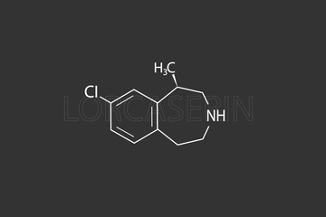 Wall Mural - Lorcaserin molecular skeletal chemical formula