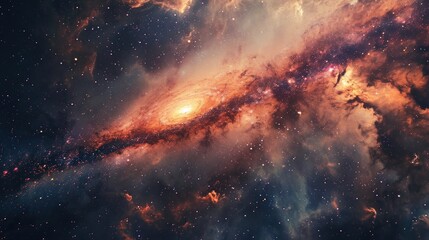 Wall Mural - nebulae and galaxies in space against a background of stars in the distance