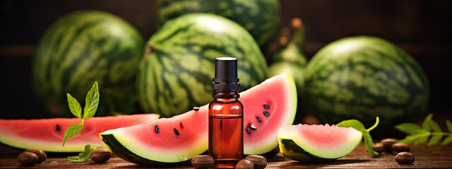 Sticker - bottle, jar of watermelon essential oil extract