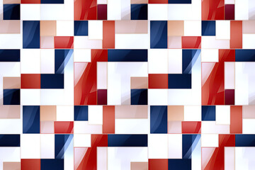 Wall Mural - abstract geometric seamless red and blue pattern on white background