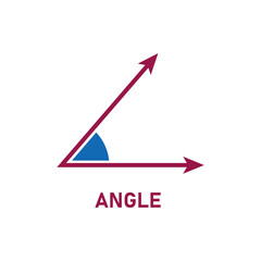 Poster - Angle icon in mathematics isolated on white background. Scientific resources for teachers and students.