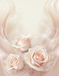 Kartka na urodziny, Walentynki z motywem pastelowych Róż. Generative AI