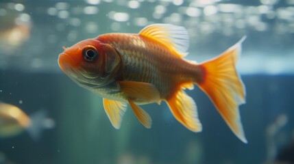 Wall Mural - Image of a pet fish in an aquarium This picture shows.Generative AI