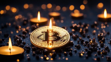 Poster - Digital Bitcoin Currency is a new form of currency that uses blockchain technology. It is digital and makes cash transactions fast and secure.
