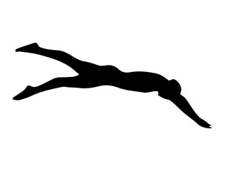 Wall Mural - Swimmer silhouette vector art white background