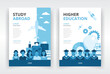 Poster, flyer, or report cover templates for announcements or promotional needs in study abroad and higher education programs