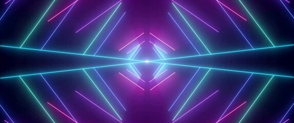 Wall Mural - vj abstract laser light colorful glowing neon lines background.