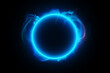 © -=RRZMRR=- - neon blue abstract circle with smoke on dark background