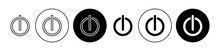 Button On Off Vector Illustration Set. Power Turn Off Switch Sign In Suitable For Apps And Websites UI Design Style.