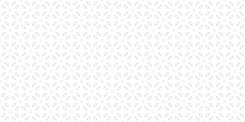 Wall Mural - Seamless pattern with abstract beige and white flower geometric shapes, snowflake silhouettes. Minimalist floral vector background. Simple elegant minimal texture. Subtle repeat geo design