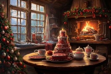 Poster - Christmas Morning Breakfast - Generative AI