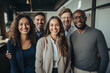 © Super2 - Portrait of Modern multi ethnic business team standing and looking at camera