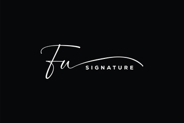 FU initials Handwriting signature logo. FU Hand drawn Calligraphy lettering Vector. FU letter real estate, beauty, photography letter logo design.

