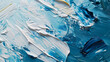 Trazos de oleo azul y blanco denso sobre un lienzo