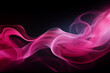abstract pink smoke flowing side, isolated on black background