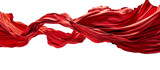 Fototapeta  - Flying red silk fabric. Waving satin cloth isolated on transparent background.