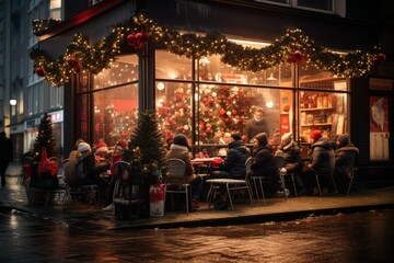 Sticker - Christmas Coffee Shop - Generative AI