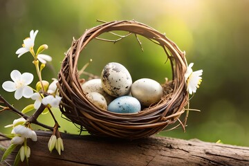 Wall Mural - nest with eggs