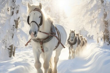 Poster - Sleigh Rides in Snow - Generative AI