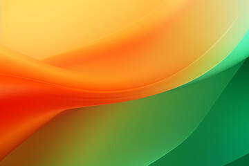 Wall Mural - orange green abstract wavy color unique background, gradient blend, bright colored