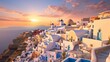 Santorini greece explore the charming white washed. AI generated
