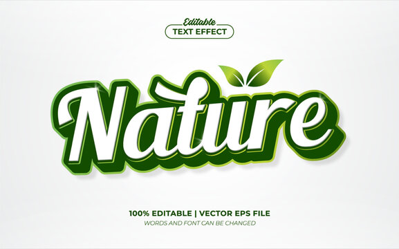 Nature Green Fresh 3D Editable Text Effect, Editable Font Style Theme
