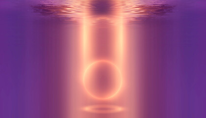 Wall Mural - Abstract futuristic neon landscape with palm trees. 3D illustration