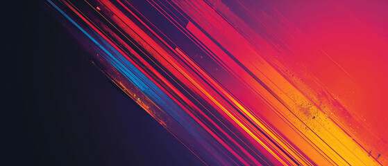 Poster - Vibrant gradient with flowing diagonal lines in a bright colour spectrum.